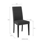 Set 2 scaune, culoare gri, material piele ecologică, picioare lemn masiv - imagine 4