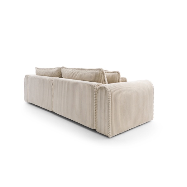 Canapea extensibila Cellora king-size, 300 cm lungime, cu lada de depozitare, material velur catifelat raiat, extensia 180/240 cm - imagine 10