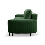 Canapea ~NERA~ extensibilă cu ladă de depozitare, picior negru lemn, material catifelat, culoare verde smarald, 244 cm lungime - imagine 5