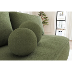Canapea ~POLLY~ extensibilă cu ladă de depozitare, culoare verde olive, material boucle, 212 cm lungime - imagine 4