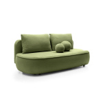 Canapea ~POLLY~ extensibilă cu ladă de depozitare, culoare verde olive, material boucle, 212 cm lungime - imagine 7