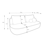 Canapea ~POLLY~ extensibilă cu ladă de depozitare, culoare verde olive, material boucle, 212 cm lungime - imagine 9