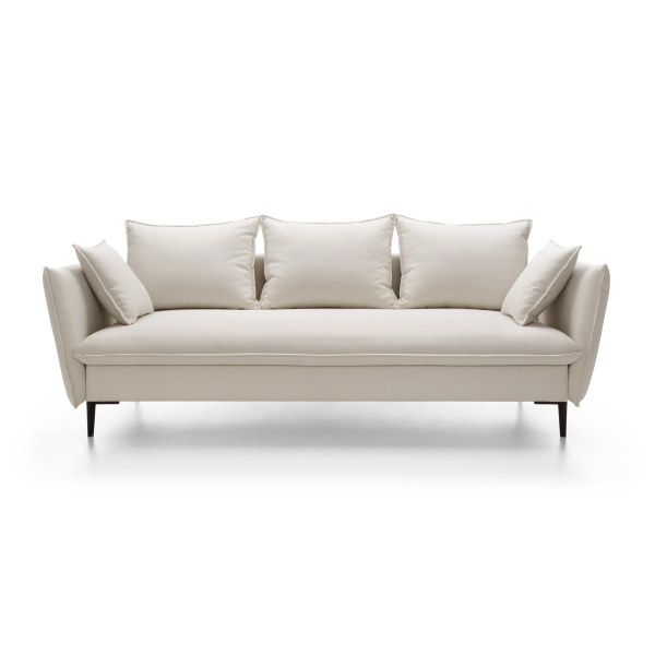 Canapea ~ISALDA~ extensibilă cu ladă de depozitare, material țesătură, culoare crem, 237 cm lungime - imagine 3