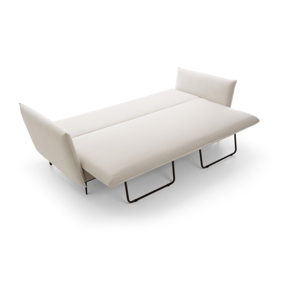Canapea ~ISALDA~ extensibilă cu ladă de depozitare, material țesătură, culoare crem, 237 cm lungime - imagine 6