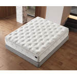 Boxspring ~MATHILDA~ 180x200 cm, lada de depozitare, saltea cu topper inclus, material boucle, culoare ivory - imagine 6