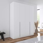 Dulap 181 cm lungime, 4 uși batante, culoare alb, compartimentare premium, 229 cm înălțime