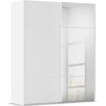 Dressing 181 cm lungime, 2 uși glisante, oglindă pe mijloc, culoare alb, 223 cm înălțime - imagine 2