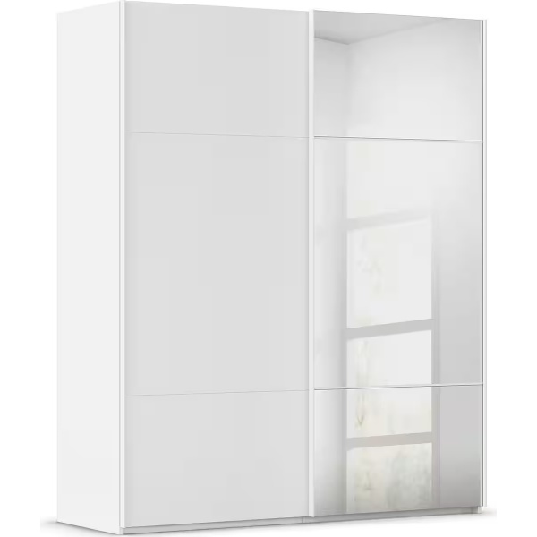 Dressing 181 cm lungime, 2 uși glisante, oglindă pe mijloc, culoare alb, 223 cm înălțime - imagine 2