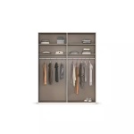 Dressing 181 cm lungime, 2 uși glisante, oglindă pe mijloc, culoare alb, 223 cm înălțime - imagine 3