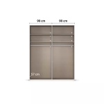 Dressing 181 cm lungime, 2 uși glisante, oglindă pe mijloc, culoare alb, 223 cm înălțime - imagine 9