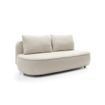 Canapea ~POLLY~ extensibila, cu lada de depozitare, material boucle, culoare crem, 212 cm lungime, 140x200 cm - imagine 3