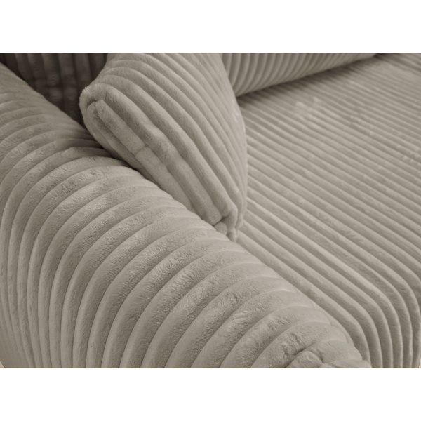 Canapea ~MILLORA~ extensibilă cu ladă de depozitare, material velur raiat catifelat, culoare cappuccino, 245 cm lungime - imagine 5