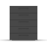 Comodă gri închis 80 cm cu 5 sertare, compartimentare practică și design modern pentru depozitare - imagine 2