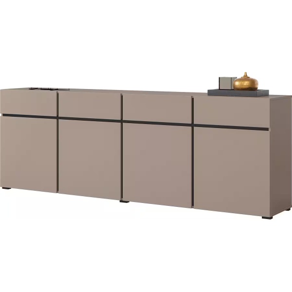 Comodă, 4 uși și 4 sertare, culoare cappuccino, 225 cm lungime - imagine 3