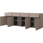 Comodă, 4 uși și 4 sertare, culoare cappuccino, 225 cm lungime - imagine 4