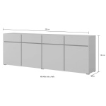 Comodă, 4 uși și 4 sertare, culoare cappuccino, 225 cm lungime - imagine 6