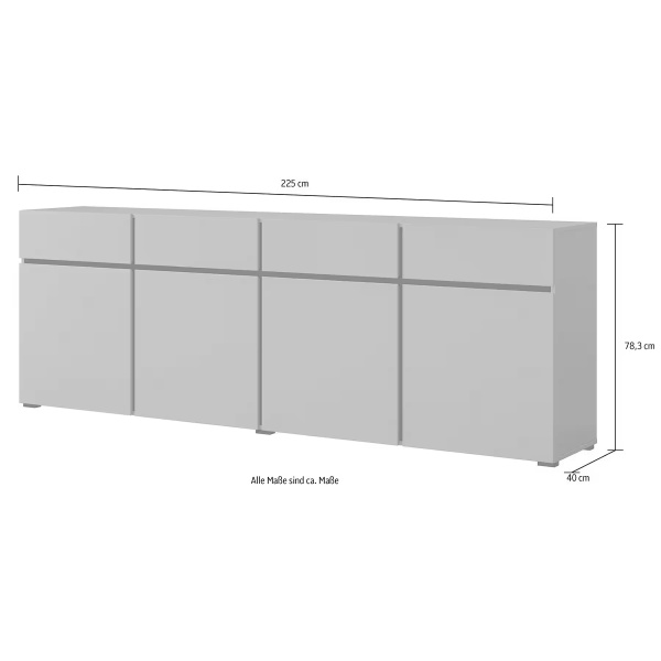 Comodă, 4 uși și 4 sertare, culoare cappuccino, 225 cm lungime - imagine 6