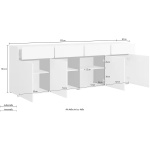 Comodă, 4 uși și 4 sertare, culoare cappuccino, 225 cm lungime - imagine 7