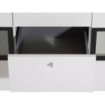 Comodă, 2 uși și 3 sertare, culoare alb cu negru, LED-uri, 132 cm lungime - imagine 6