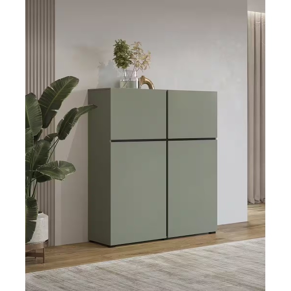 Comodă, 4 uși batante, culoare verde mentă, 120 cm lungime - imagine 1
