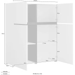 Comodă, 4 uși batante, culoare verde mentă, 120 cm lungime - imagine 5