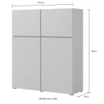Comodă, 4 uși batante, culoare verde mentă, 120 cm lungime - imagine 6
