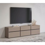 Comodă TV, 3 sertare și 3 uși, culoare cașmir închis, 180 cm lungime - imagine 2