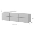 Comodă TV, 3 sertare și 3 uși, culoare cașmir închis, 180 cm lungime - imagine 5
