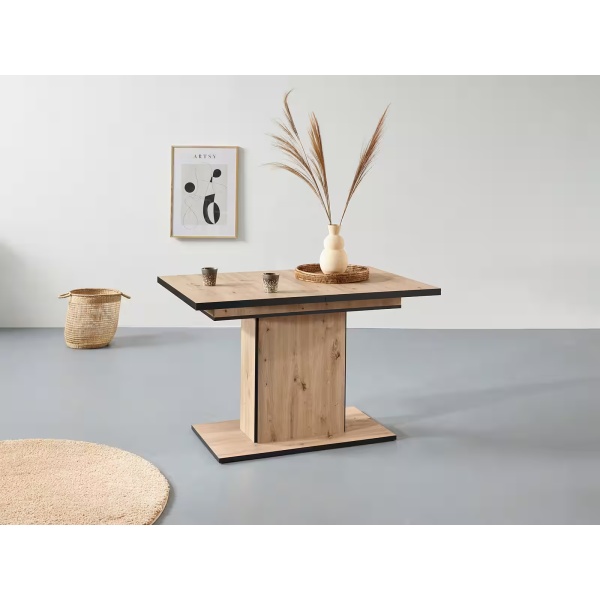 Masă extensibilă, 120-160 cm, culoare sonoma-negru - imagine 1
