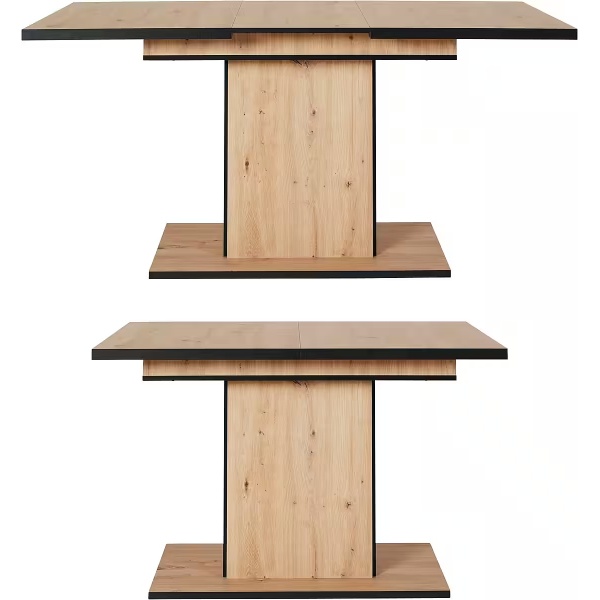 Masă extensibilă, 120-160 cm, culoare sonoma-negru - imagine 4