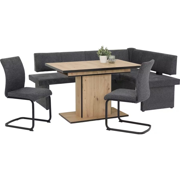 Masă extensibilă, 120-160 cm, culoare sonoma-negru - imagine 7