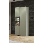 Vitrină, 2 uși batante, sticlă, culoare verde fistic-negru, 80 cm lungime - imagine 4