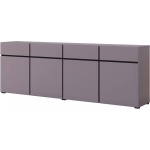 Comodă, 4 uși batante, 4 sertare, culoare mov-negru, 225 cm lungime - imagine 3
