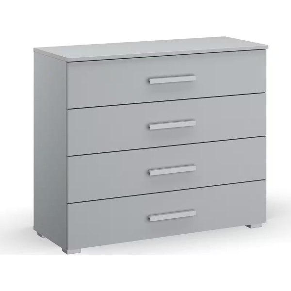 Comodă, 4 sertare, culoare gri mătase, 93 cm lungime - imagine 2