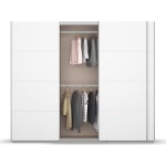 Dressing 271 cm lungime, 3 uși glisante, full alb, compartimentare premium, 229 cm înălțime - imagine 7