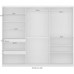 Dressing 271 cm lungime, 3 uși glisante, full alb, compartimentare premium, 229 cm înălțime - imagine 12