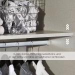 Dressing 271 cm lungime, 3 uși glisante, oglindă pe mijloc, culoare crem, compartimentare premium, 229 cm înălțime - imagine 6