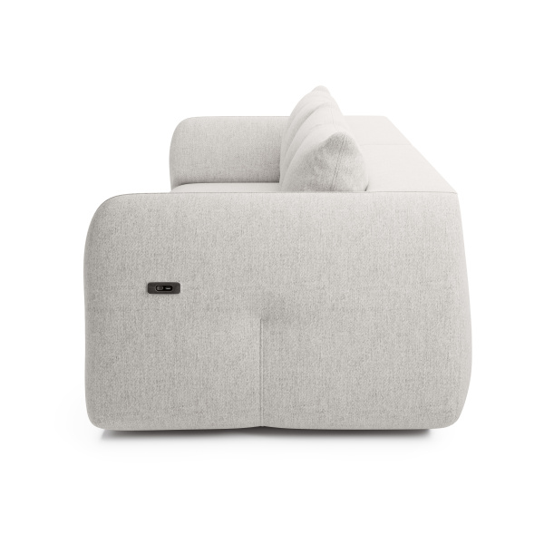 Canapea ~SPLENDORA~ premium, smart, extensie electrica, spatiu de dormit 140/200 cm, charger USB, material impermeabil, culoare crem-rose, 255 cm lungime - imagine 3
