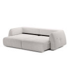 Canapea ~SPLENDORA~ premium, smart, extensie electrica, spatiu de dormit 140/200 cm, charger USB, material impermeabil, culoare crem-rose, 255 cm lungime - imagine 5