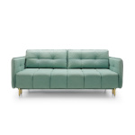 Canapea ~ARIEL~ extensibilă cu ladă de depozitare, material microfibră impermeabilă, culoare emerald blue, picioare aurii, 225 cm lungime, extensia 140/200 cm - imagine 2