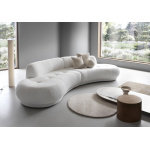 Canapea ~BELLORA~ in formă de semiluna, material boucle, 350 cm lungime