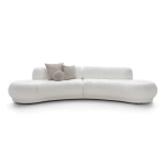 Canapea ~BELLORA~ in formă de semiluna, material boucle, 350 cm lungime - imagine 2