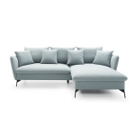 Colțar ~VOLANTE~ extensibil cu ladă de depozitare, picioare negre metalice, 258/167 cm, extensia 135/224 cm - imagine 2
