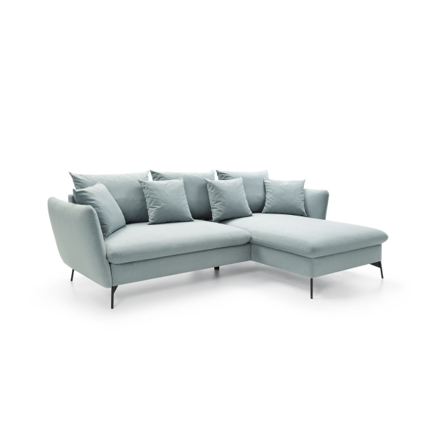 Colțar ~VOLANTE~ extensibil cu ladă de depozitare, picioare negre metalice, 258/167 cm, extensia 135/224 cm - imagine 3
