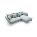 Colțar ~VOLANTE~ extensibil cu ladă de depozitare, picioare negre metalice, 258/167 cm, extensia 135/224 cm - imagine 5