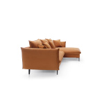 Colțar ~ISALDA~ extensibil cu ladă de depozitare, material catifelat, picioare negre metalice, 258/167 cm, extensia 140/220 cm - imagine 4