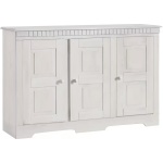 Comodă ~VENEȚIA~ 3 uși batante, material lemn masiv de pin, culoare alb, lungime 158,5 cm
