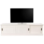 Comodă albă din lemn masiv pin 170 cm cu 3 uși glisante, design rustic elegant pentru living sau dormitor, spațiu generos de depozitare VENETIA - imagine 2