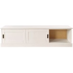 Comodă albă din lemn masiv pin 170 cm cu 3 uși glisante, design rustic elegant pentru living sau dormitor, spațiu generos de depozitare VENETIA - imagine 3