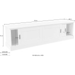 Comodă albă din lemn masiv pin 170 cm cu 3 uși glisante, design rustic elegant pentru living sau dormitor, spațiu generos de depozitare VENETIA - imagine 4